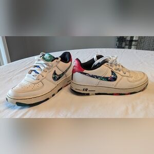 Nike Air Force 1 Kids Low Melted Crayon Swoosh Sneakers